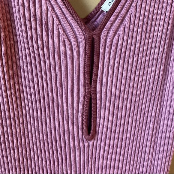 Abercrombie & Fitch Midi Dress Women’s XL Mauve Pink Ribbed Keyhole Leg Slit NWT - Picture 5 of 10